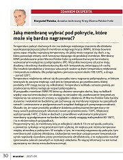 powiększ zdjęcie: Zdaniem Experta: jaką membranę wybrać? Folie uszczelniające dach. Murator 9.2023