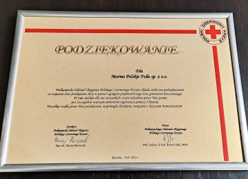 powiększ zdjęcie: Podziękowania od organizacji Polski Czerwony Krzyż